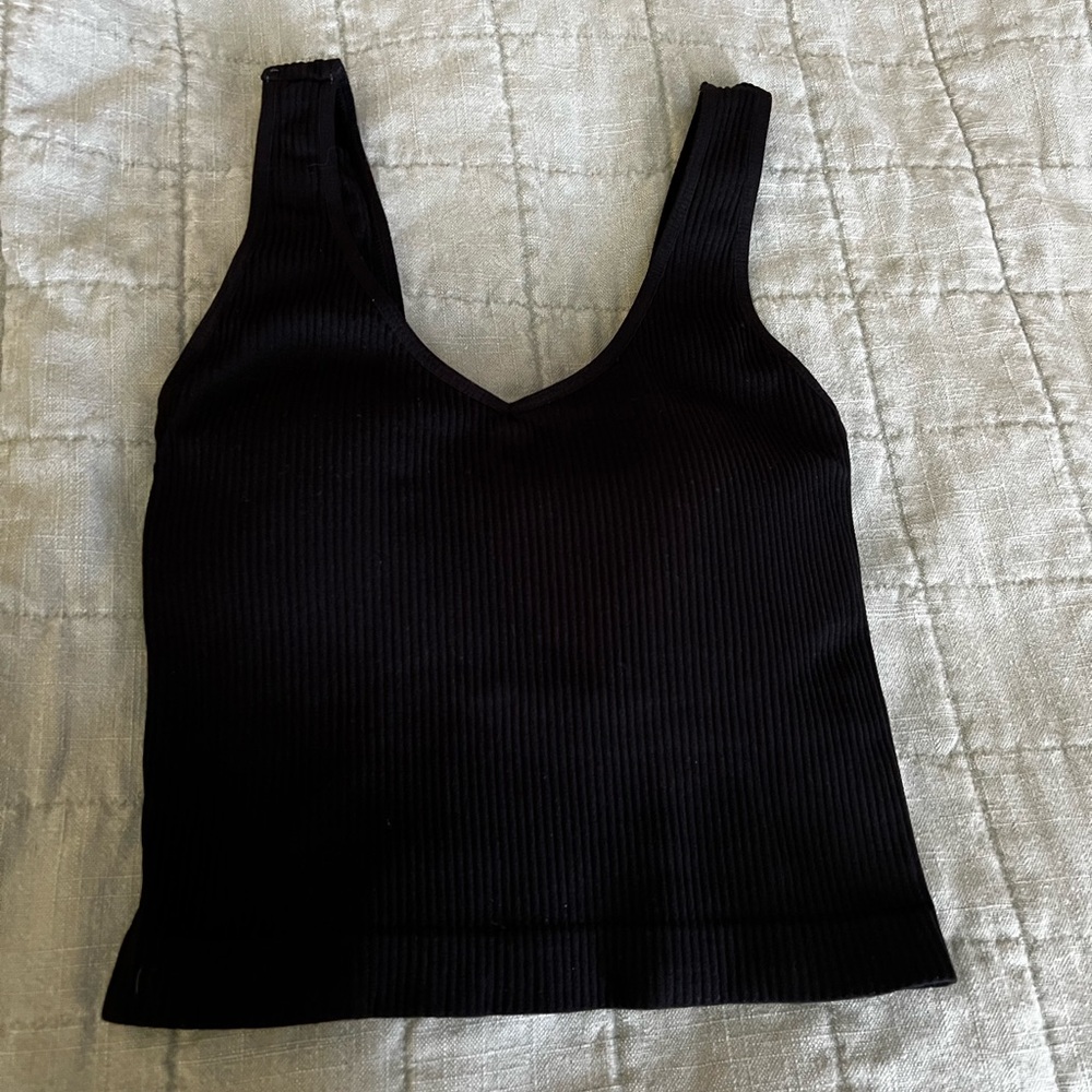 Black Ribbed Women's Top